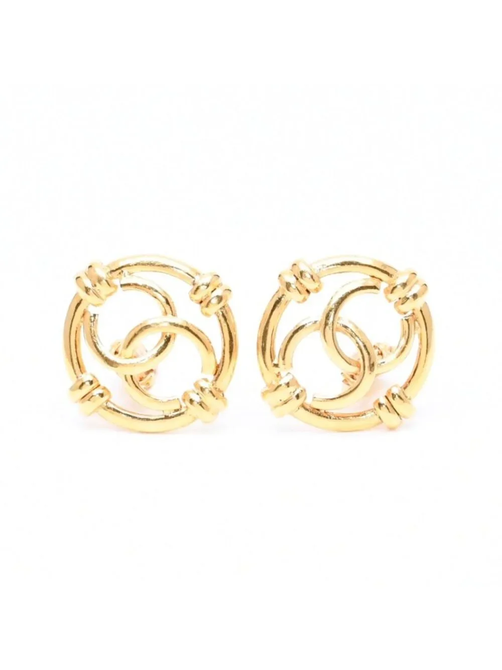 Chanel Earrings CC Logo 93 Gold